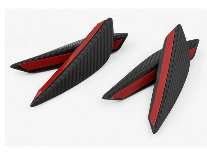 Car Carbon Fiber Front Bumper Spoiler with Wind Knife Design black