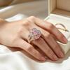 New Copper Zircon Jewelry, European and American Fashion Women's Creative Geometric Hand Accessories, Romantic Colorful Ring Jewelry