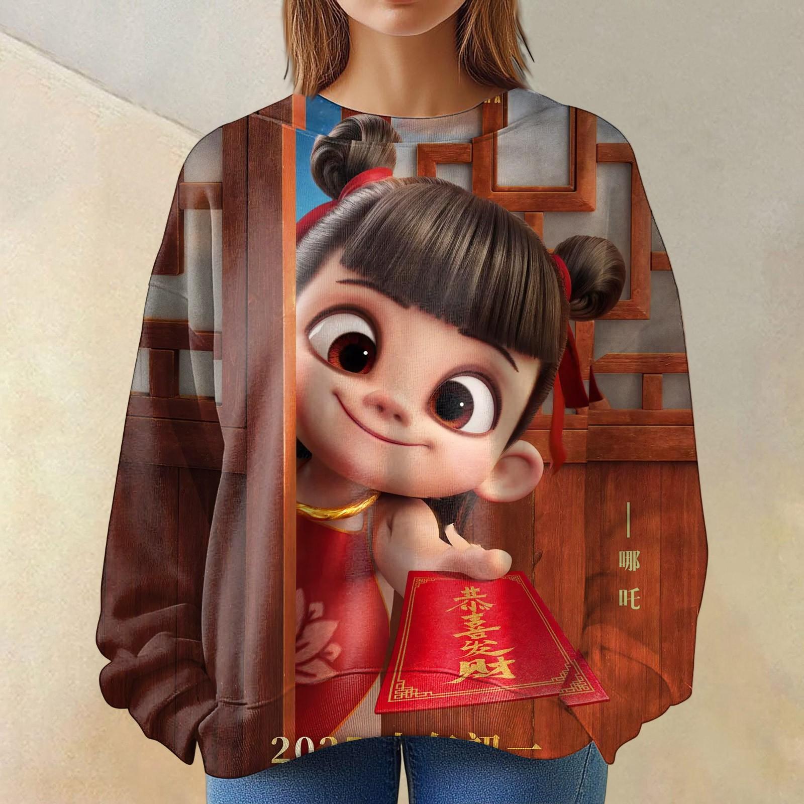 

Women s Long-Sleeved Spring Super Printed Hoodie S винний