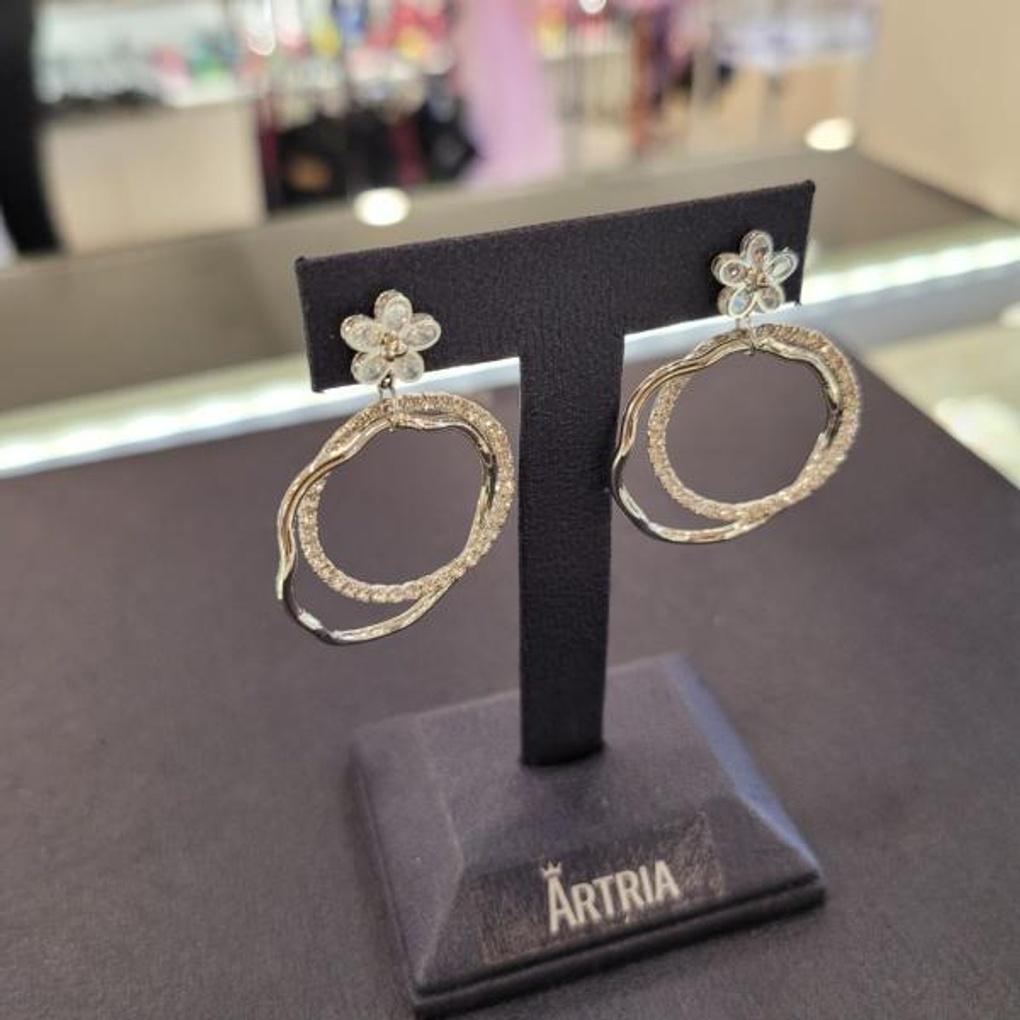 ARTRIA Flower Post-Purple Drop Earrings CHAERET0003WHF