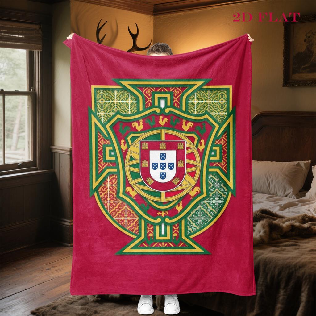 Royal Emblem Design blanket Soft and comfortable Camping trip Air conditioning blanket Office rest blanket Outdoor plush blanket
