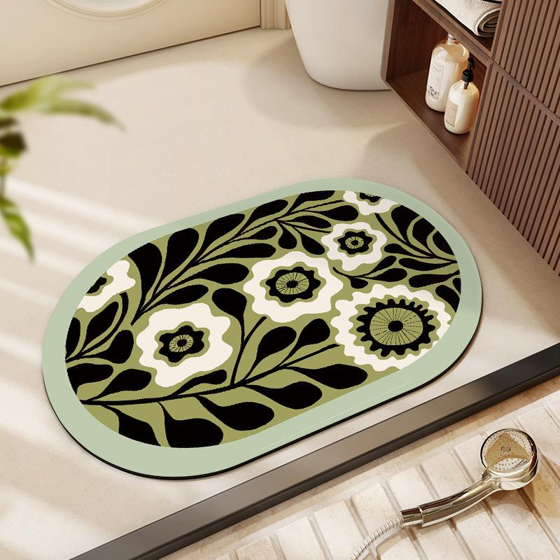 Bathroom Toilet Absorbent Floor Mat Bathroom Door Dirt Resistant Quick Drying Anti Slip Mat