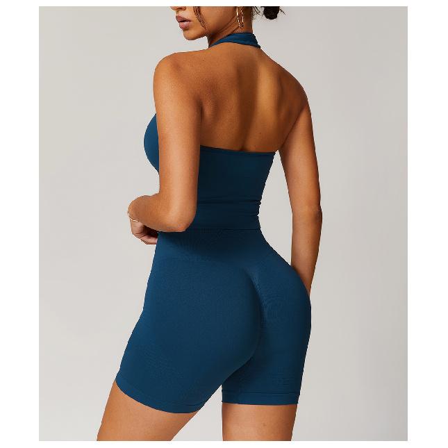 New Breathable Neck Hanging Back Yoga Bra, Seamless European And American Sports Bra, Women'S Summer Shockproof Fitness Top