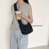 Polka Dot Shoulder Bag Women's Small Fresh Drawstring Pleated Nylon Messenger Bag Women's New Small Square Bag
