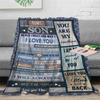 1pc Print Throw Blanket, TO MY SON Flannel Blanket, Soft & Warm Bedding