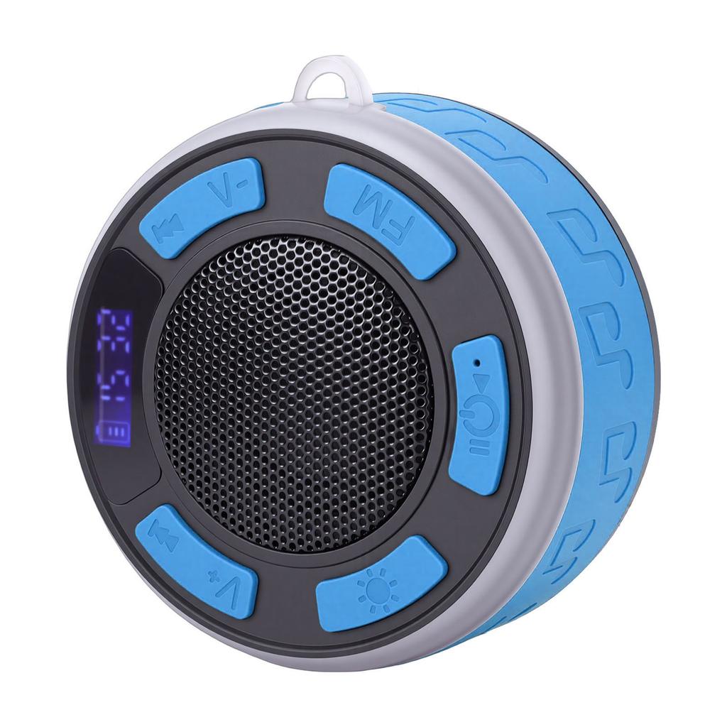 Bluetooth-Duschlautsprecher mit Saugnapf LED-Uhr RGB-Lichter Stereo-Sound Wasserdicht Tragbarer Lautsprecher für das Badezimmer