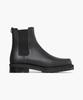 Firenze Atelier [Vibram] Center Cut Oil Pull-Up Square Toe Chelsea 5706-Oil [Matt Black]