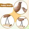 2Pcs Wooden Birds Figurines Animal Sculpture Rustic Lifelike Bird Statue Figurine for Cabinet