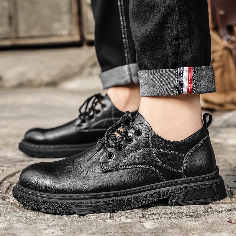 Handmade High Quality Genuine Leather Casual Shoes for Men Lace Up Outdoor Oxford Jogging Shoes Men Outdoor Daily Commute Shoes