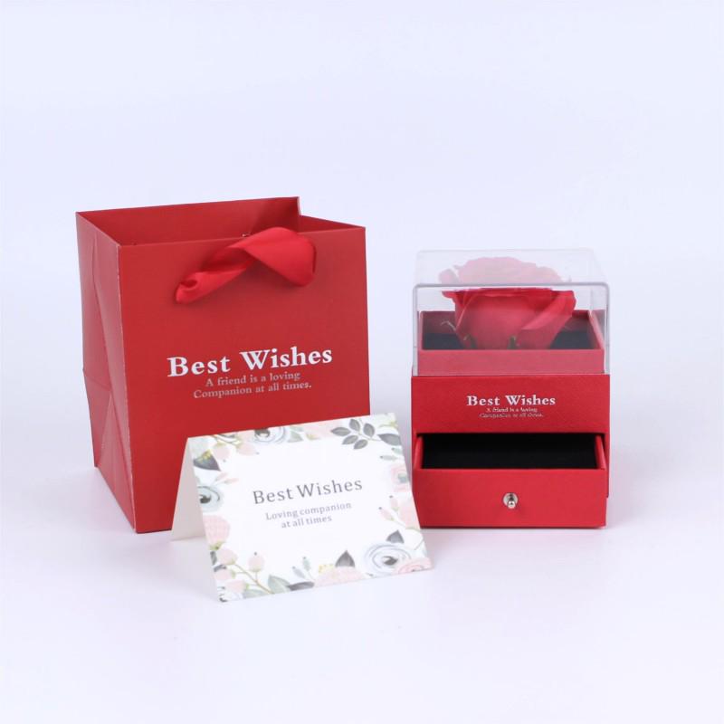 Valentine's Day Rose Jewelry & Lipstick Acrylic Gift Box