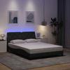 VidaXL Bed Frame with LED Without Mattress Dark Grey 140x190 Cm Fabric 3310665