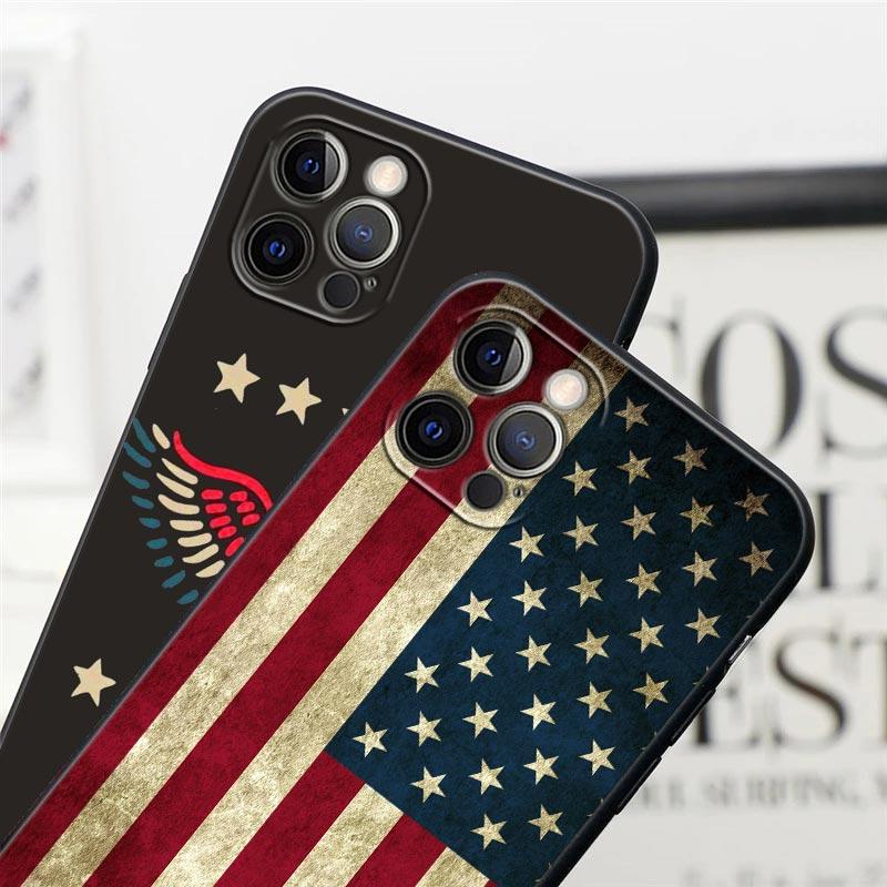 Custodia per Telefono Bandiera Americana USA Stella a Cinque Punte Per Apple iPhone 16 15 14 13 12 11 Pro Max XR XS Max 7 8 Plus SE2 Cover Posteriore