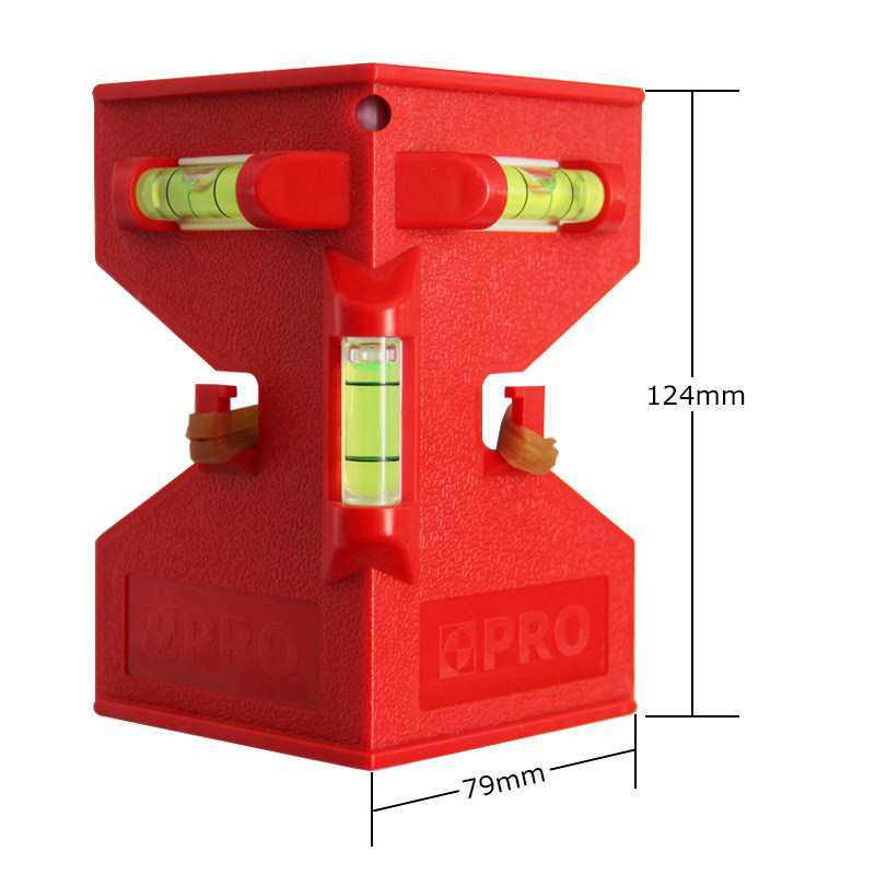 Magnetic High Precision Plastic Right Angle Bubble Level, Portable 124 Model