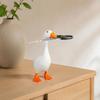 Compact Key Storage Tool Magnetic Goose Holder, Resin Statue for Entryway Decor, Cute Animal Organizer Desktop Ornament with Mouth Metal And