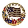 Brooch Pin American Flag Flower Blooming Enamel Lapel Pin
