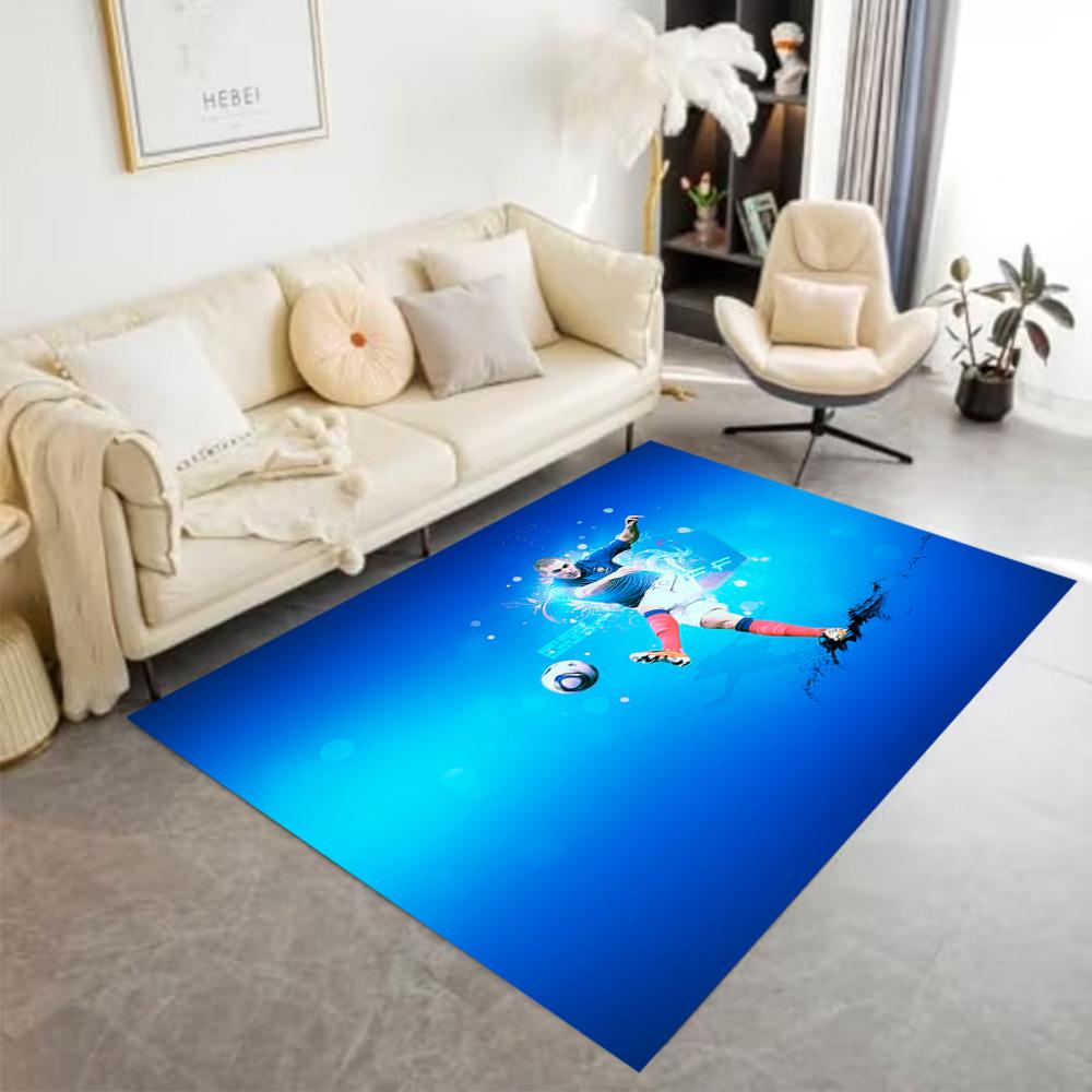 Soccer Player Through Wall Area Rug Suitable for Outdoor Entryway Game Room Playrooms Antislip Carpet Office home decor Wedding Party Gift