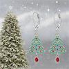 Exquisite Kleine Stern Weihnachtsbaum Creolen für Damen Hohl Glänzend Zirkon Weihnachtsbaum Ohrringe Freundschaftsparty Schmuck Geschenk
