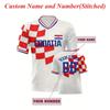 Personalisierter Name und Nummer Boyfriend-Stil Herren Besticktes Kroatien Personalisierte Fußballtrikots Atmungsaktive DIY-T-Shirts