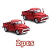 1/32 Red Metal Truck Model Vintage Alloy Mini Pull-Back Diecast Car Collection Decor Boys Children's New Year Christmas Toy Gift