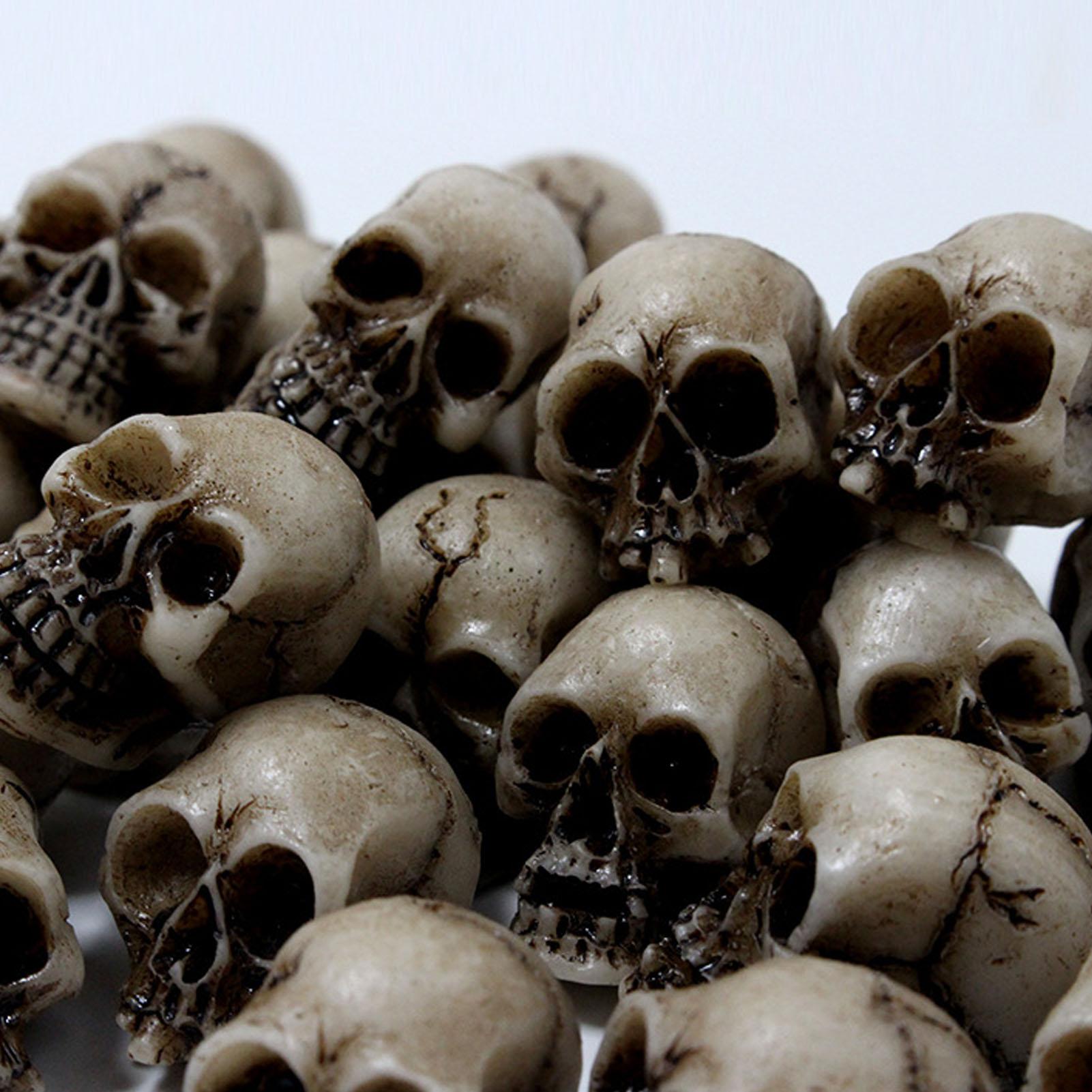 

20 шт. Мини смола Череп Цветочный горшок Миниатюрная Голова скелета Настольный декор Фигурка для микроландшафта