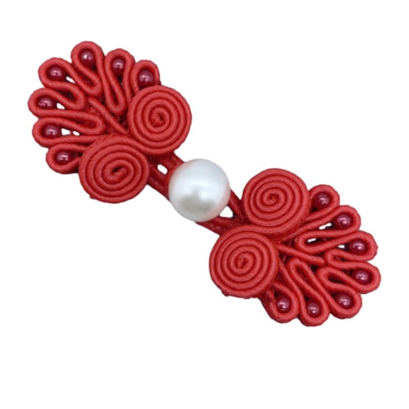 

Pig Nose Chinese Cheongsam Button Handmade Knot Fastener Closures for Sewing 1 червоний