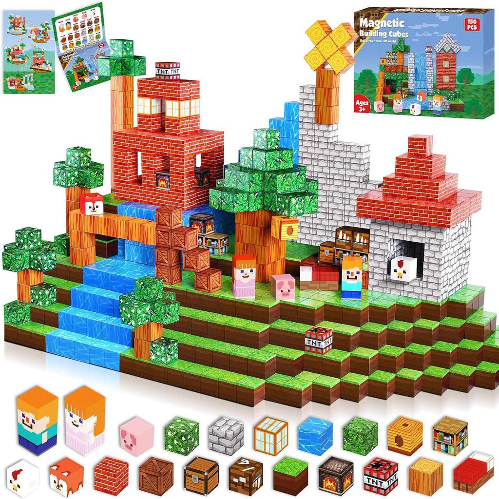 My Block World Children's Magnetic Cubes Set - Primeval Forest