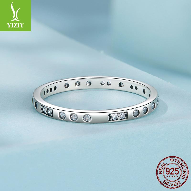 Vintage Morse Code I Love You Ring Couple S925 Sterling Silver Zircon Ring Ring