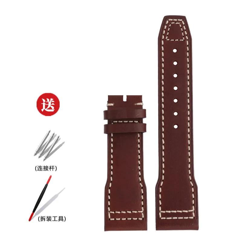 

20mm 21mm Italian Genuine Cow Leather Watchband Fit for IWC Big Pilot Mark 18 IW388103 IW378005 IW378003 IW378001 series Strap 20mm