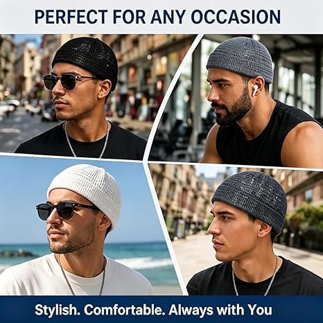Men’s Breathable Brimless Docker Hat 2026 New Summer Style Mesh Tang Beanie Adjustable Lightweight Ultra Cooling Skull Mesh Skull Cap Casual Unisex