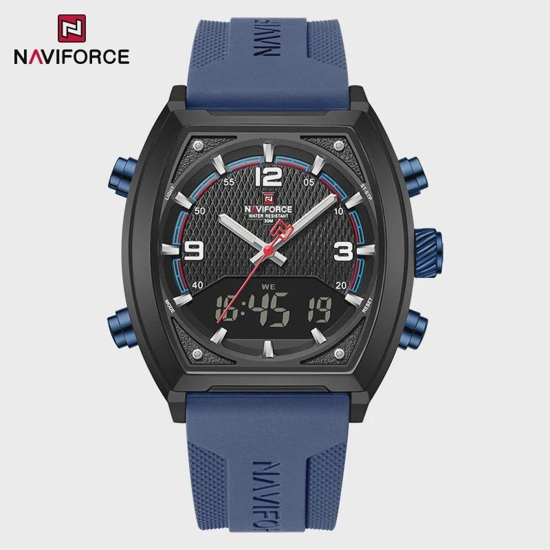 Mens Watch Business Simple Quartz Watches for Man Waterproof Luminous Silica Band Quartz Analog LCD Display синий
