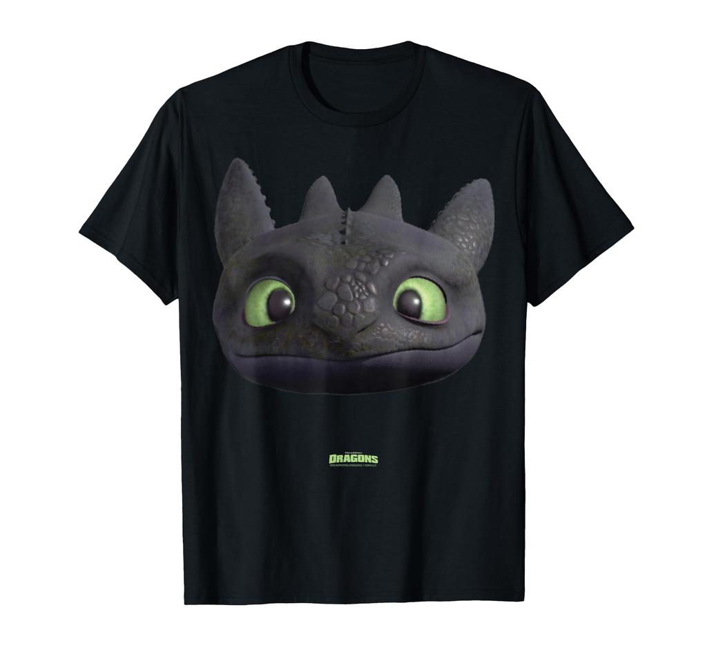 DreamWorks Dragons Toothless Night Fury Big Face Costume 3D T-Shirt