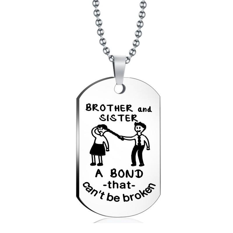 Funny Titanium Steel Dog Tag for Brothers and Sisters - Perfect Birthday Gift