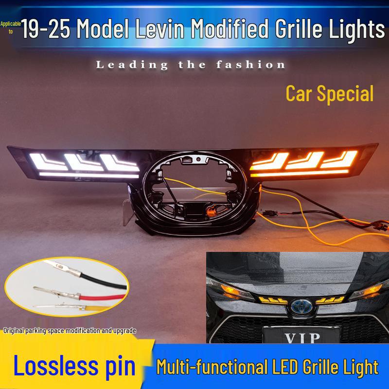 LED Front Grille Light for 19-25 Toyota Levin: Sequential Turn & Daytime Running Light Modification