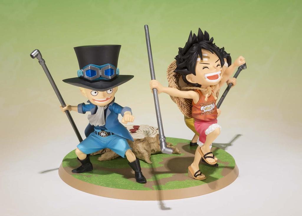 TAMASHII NATIONS Figuarts ZERO ONE PIECE Luffy Ace Sabo Promise 90 mm PVC ABS bemalte komplette Figur – Stiefbruder – ca.. &