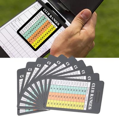 10PCS Golfing Range Chart Card Double Sided Portable Waterproofing Quick Reference Yardage Card