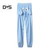 Calças de pijama com estampa de elefante de desenho animado, pernas largas, design feminino, masculino, calças de salão, cós elástico, cintura média, calças de pijama