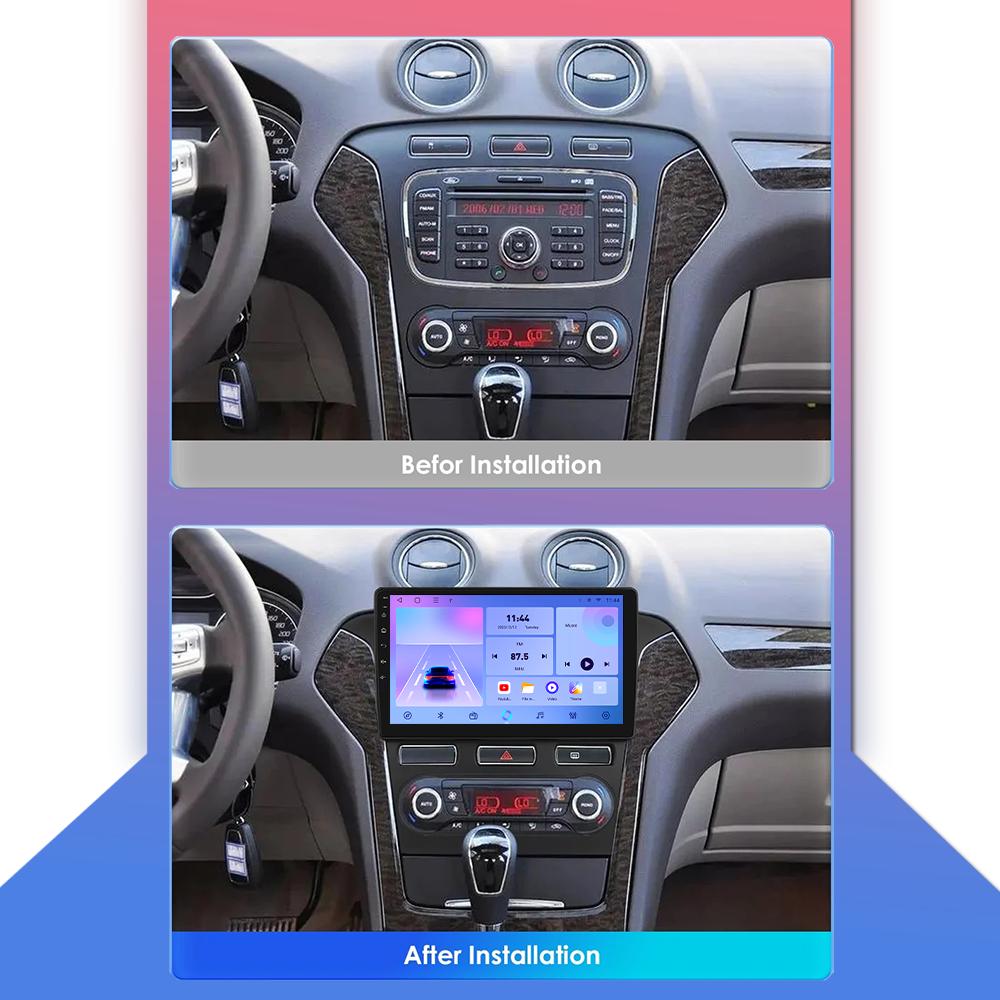 Android Carplay Bilradio För Ford Mondeo 4 2010-2014 Multimedia Spelare Huvudenhet Stereo GPS Navigation BT WIFI 2+32GB