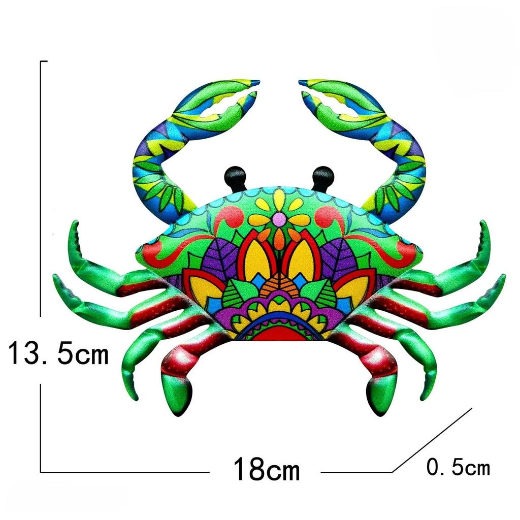 Crafts Iron Art Artwork Statue Sculpture Metal Crab Wall Art Hanging Ornament Garden Decoration  Home Decoration Indoor Outdoor