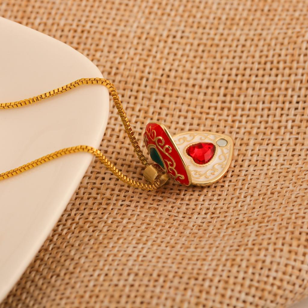 Cartooon Anime Sugar Sugar Rune Collecting Heart Pendant Necklace Openable Cosplay Jewelry Gift for Fans Jewelry Gift