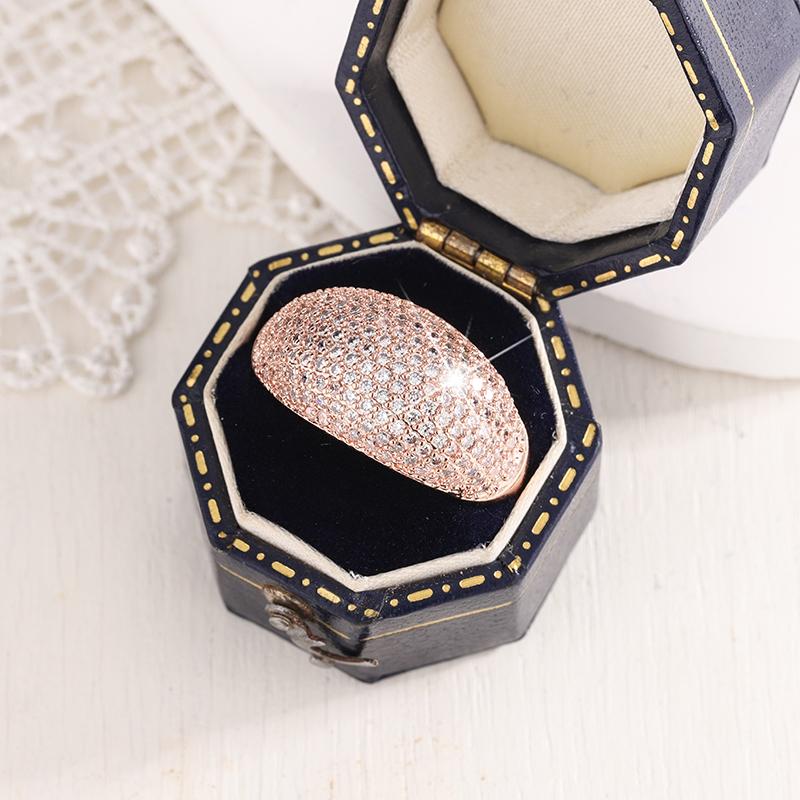 Luxury Full Diamond Rings For Men & Women S925 Silver Plated 18K Rose Gold Hip Hop Jewelry For Party Birthday Wedding Gift