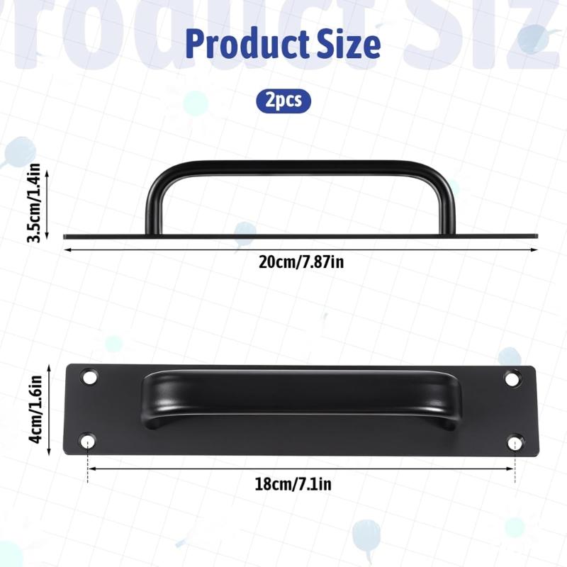 Sturdy Aluminum Alloy Barn Door Handle 2 Pack 7.9Inch Length Ergonomic Sliding Hardware for Kitchen Cabinets Closet