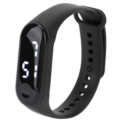 Ceas digital LED Lumină albă Display Oglindă din plastic Mișcare electronică Curea din silicon Sport
