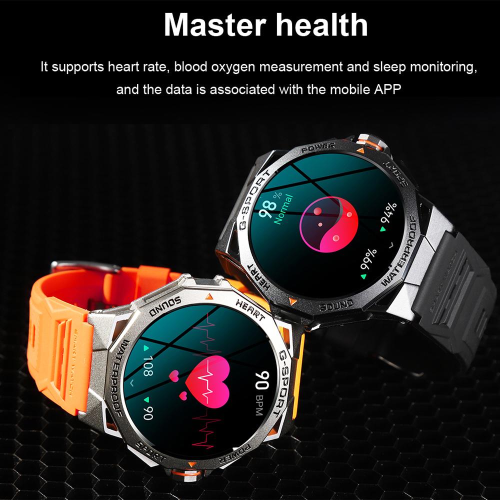 AMOLED akıllı saat Erkekler 400 mAh Ses Asistanı Arama Bluetooth Çağrı Müzik Kalp Hızı IP68 Su Geçirmez Zamanlayıcı Spor Smartwatch