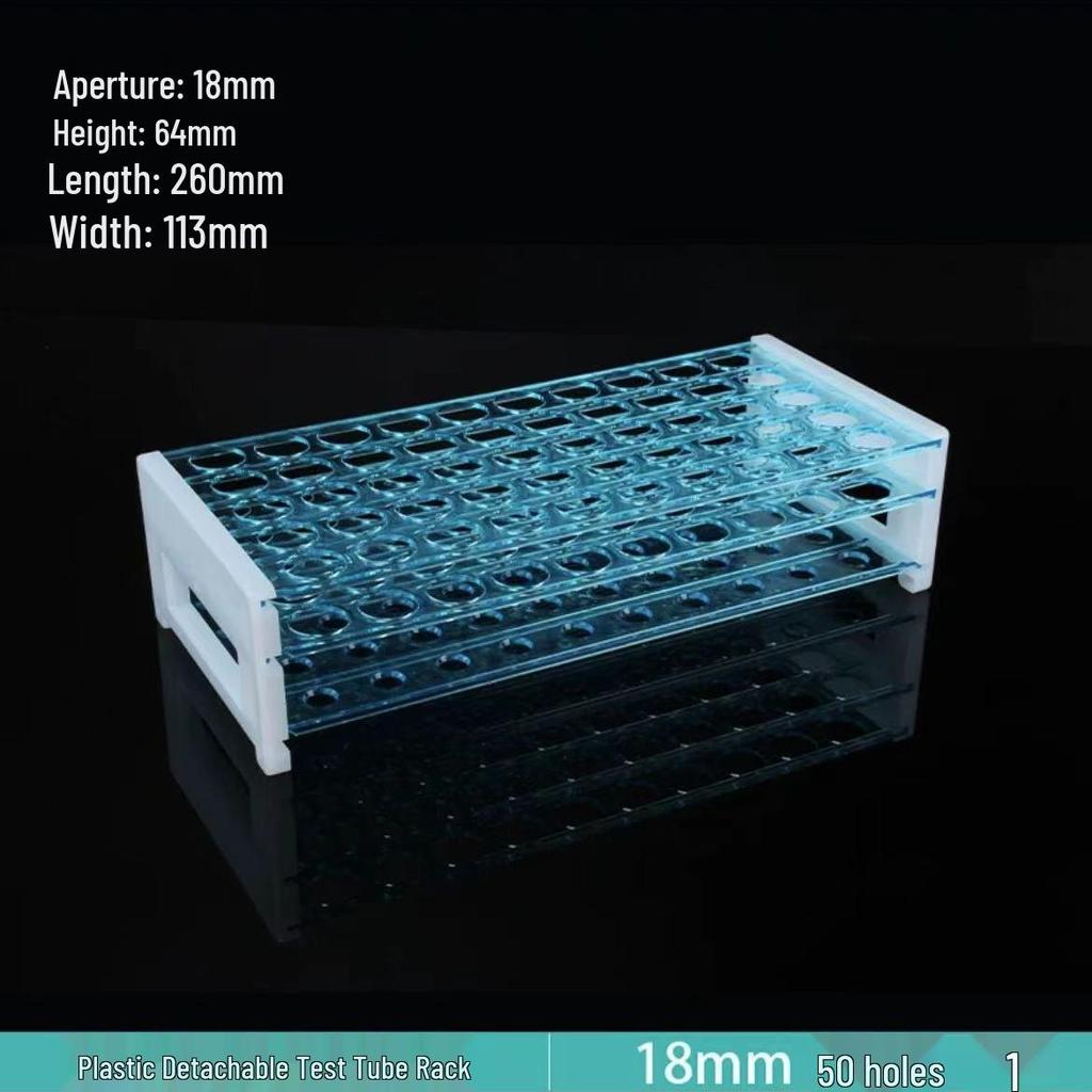 Blue Laboratory Tube Rack: 13mm (50 Slots), 16mm (50 Slots), 18mm (40 Slots) for Centrifuge & Blood Collection Tubes