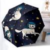 1pc Space Cats Automatic Opening/closing Umbrella, Reinforced 8-Rib Construction, Compact Travel Umbrella Yy250808180