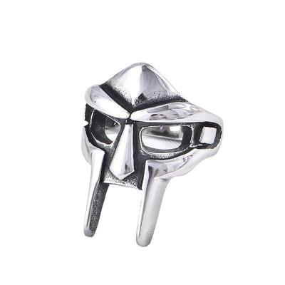 Bague rétro personnalisée en acier inoxydable pour hommes, bijoux masque, bague en acier titane