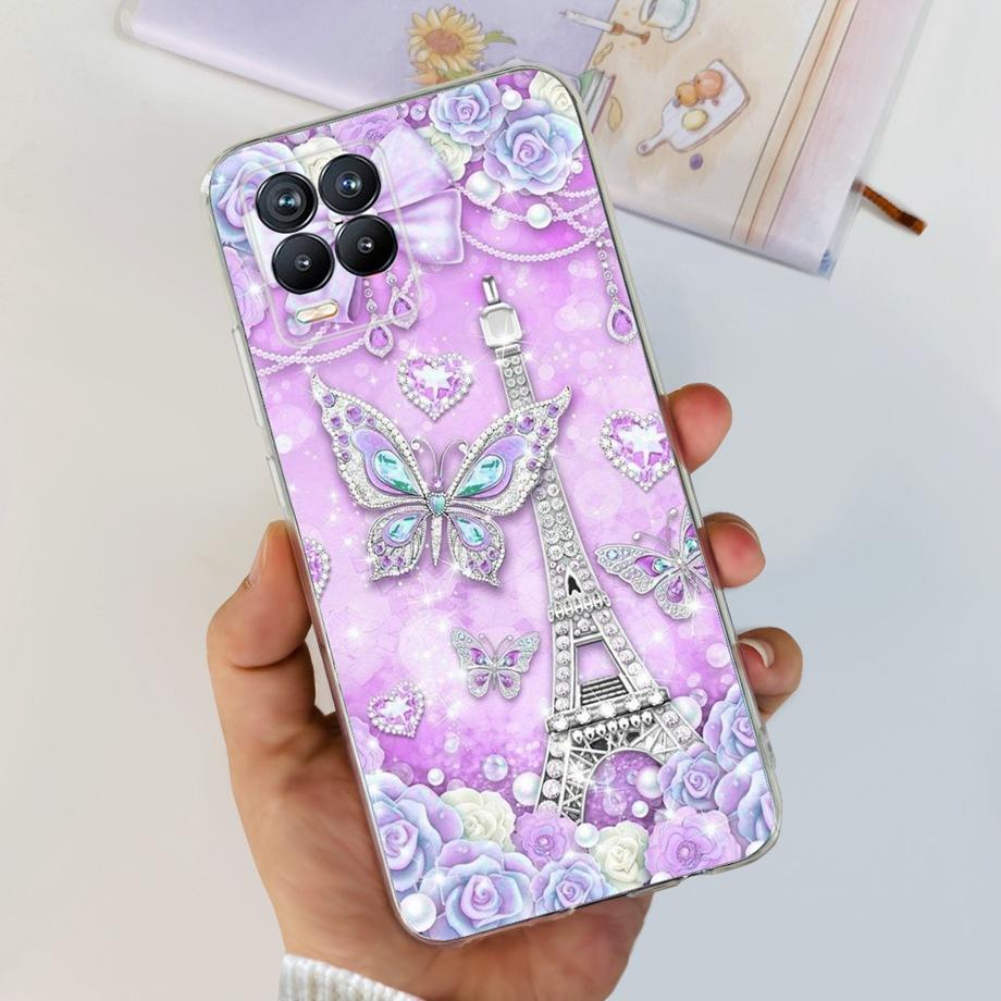 For Realme 8 Case Flower Fashion Cat Cute Cover Coques For Realme 8 Pro Phone Cases Cover Realme8 5G Realme 8i Fundas Soft Capa