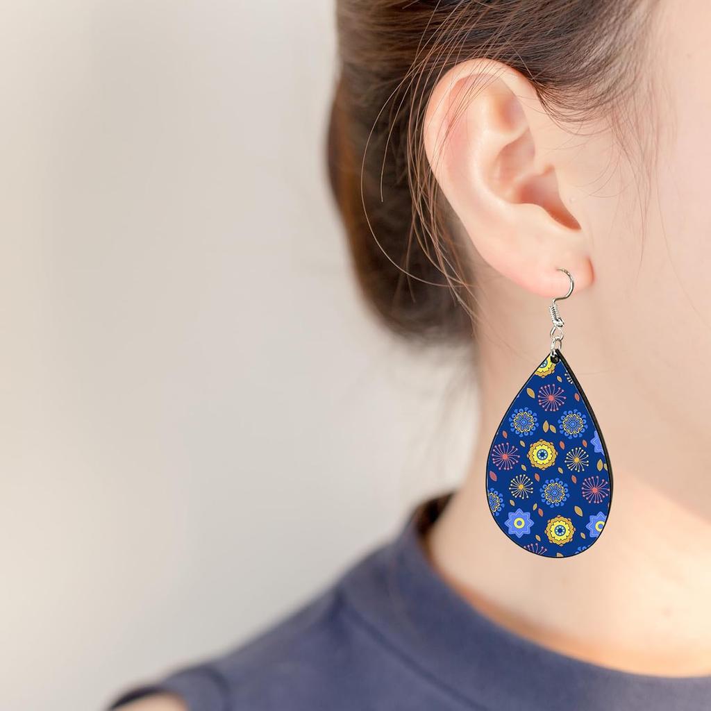 210 pcs Sublimation Earring Teardrop Blanks Bulk Double-Sided MDF Wood 70 Blank Sublimation Earring with 70 Earring Hooks and 70 Jump Rings for