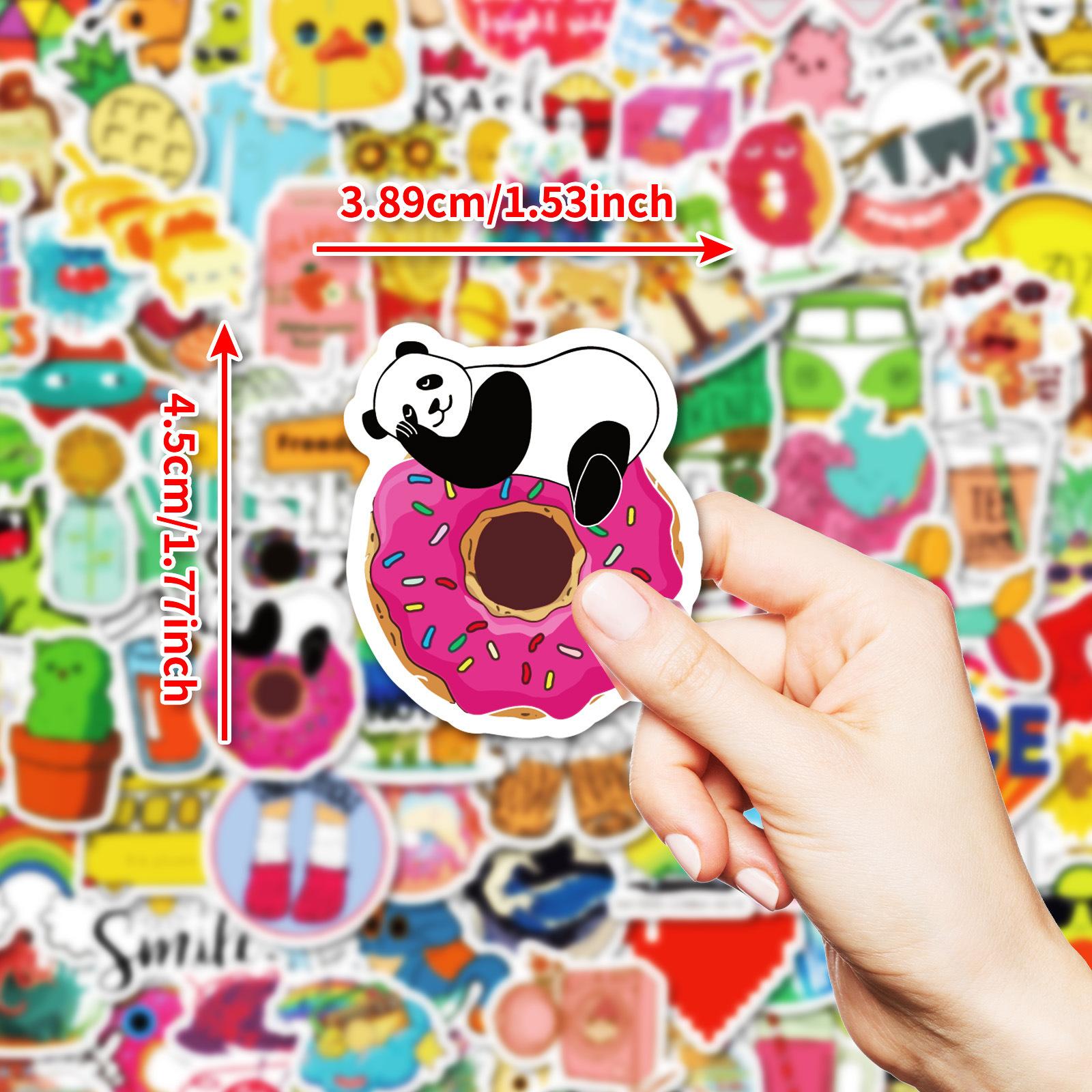 

100 Small Size 4cm Small Fresh Mix and Match Stickers Cute Donut Panda Stickers