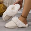 Autumn and Winter Wool Slippers Are Warm and Comfortable At Home, and Cotton Slippers Are Couple's Fleece Soft Soles and Warm Cotton Slippers